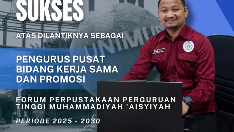 Kepala UPT Perpustakaan UNIMUS Dilantik sebagai Pengurus Pusat Bidang Kerja Sama dan Promosi FPPTMA Periode 2025–2030